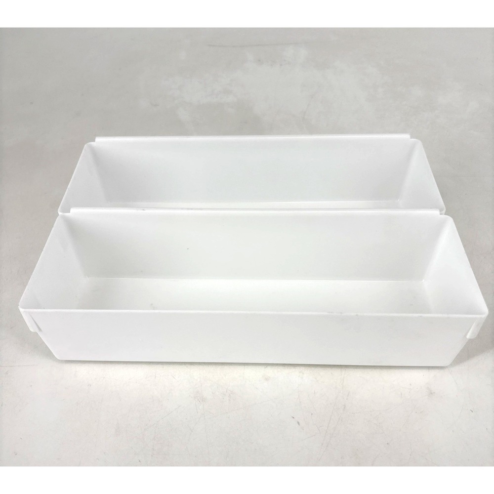 2 Vintage Rubbermaid 2915 Interlocking Drawer Organizers White